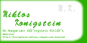miklos konigstein business card